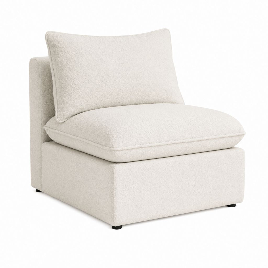 Sessel Creme mit Polyesterbezug und Schaumstoffpolsterung quadratisch 90 x 90 x 78 cm