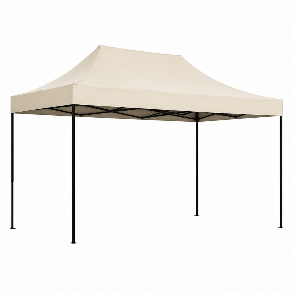 Faltpavillon Gartenpavillon Beige Polyester Stahl Quadratisch 300 x 300 x 260 cm