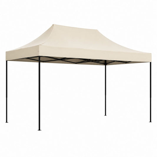 Faltpavillon Gartenpavillon Beige Polyester Stahl Quadratisch 300 x 300 x 260 cm