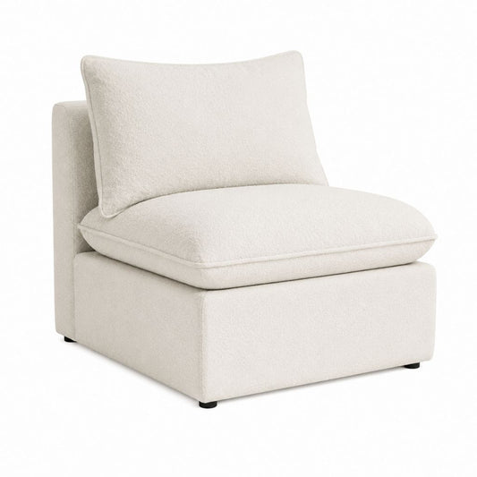 Sessel Creme mit Polyesterbezug und Schaumstoffpolsterung quadratisch 90 x 90 x 78 cm