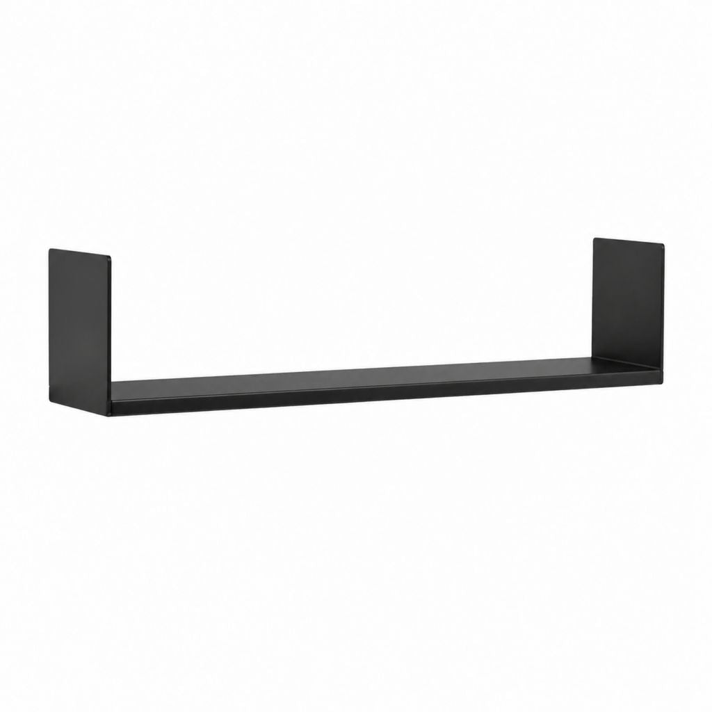 Wandregal Schwarz pulverbeschichteter Stahl rechteckig 60 x 12 x 15 cm