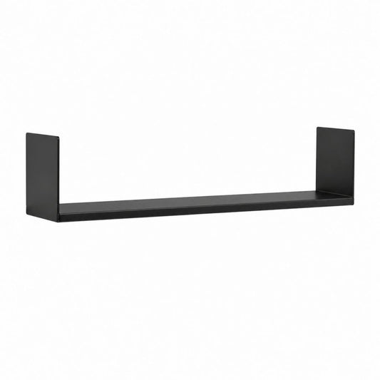 Wandregal Schwarz pulverbeschichteter Stahl rechteckig 60 x 12 x 15 cm